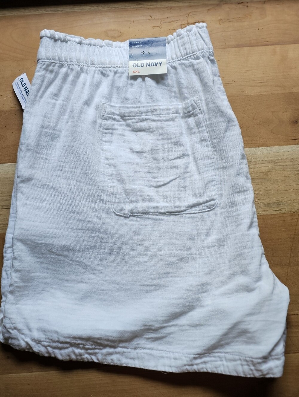 Old Navy High Rise 5" Inseam Comfort Waistband Shorts White XXL